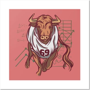 Stock Market Bull Bullish Market Day Trading Posters and Art